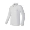 Fila Golf Series Simple Brand Logo Knitted Long Sleeve Polo Shirt Men Polo Shirts Light-Gray A11M515208F-GY