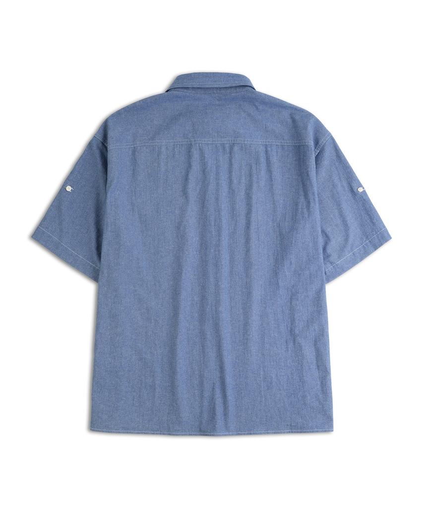 MUDSALT Chambray Work Short Sleeve Shirt Indigo