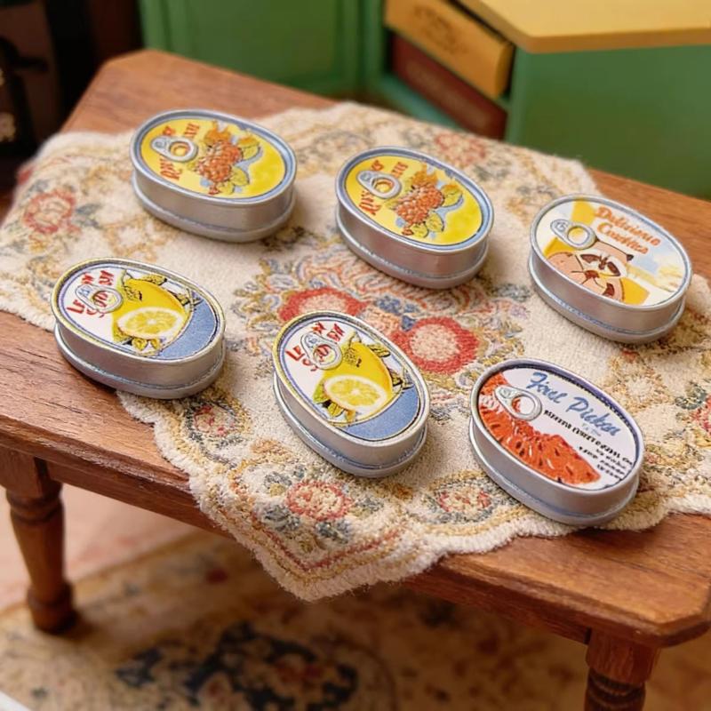 

5pcs Miniature Dollhouse Supermarket Convenience Store Simulation Mini Can Model Ornaments Dollhouse Decoration Accessories onesize