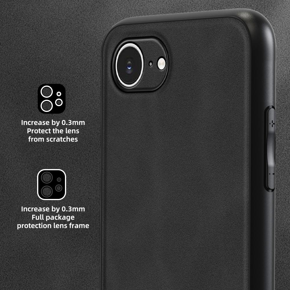 

ANNYOJO For iPhone 16e Case PU Leather+PC+TPU Anti Drop Phone Back Cover Grey