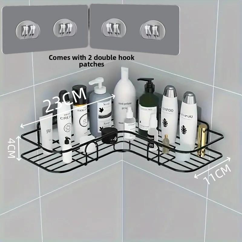 

Устойчивая к ржавчине угловая душевая полка, настенная полка для хранения в ванной, подходит для хранения шампуня, тоника и косметики. 1pc