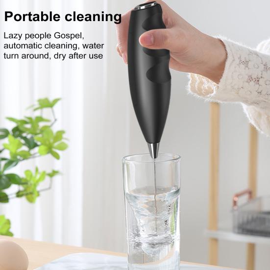 Milchaufschäumer Elektrischer Mixer Edelstahl-Blender 2-in-1 Wiederaufladbarer Eierschläger Schaumbereiter für Kaffee