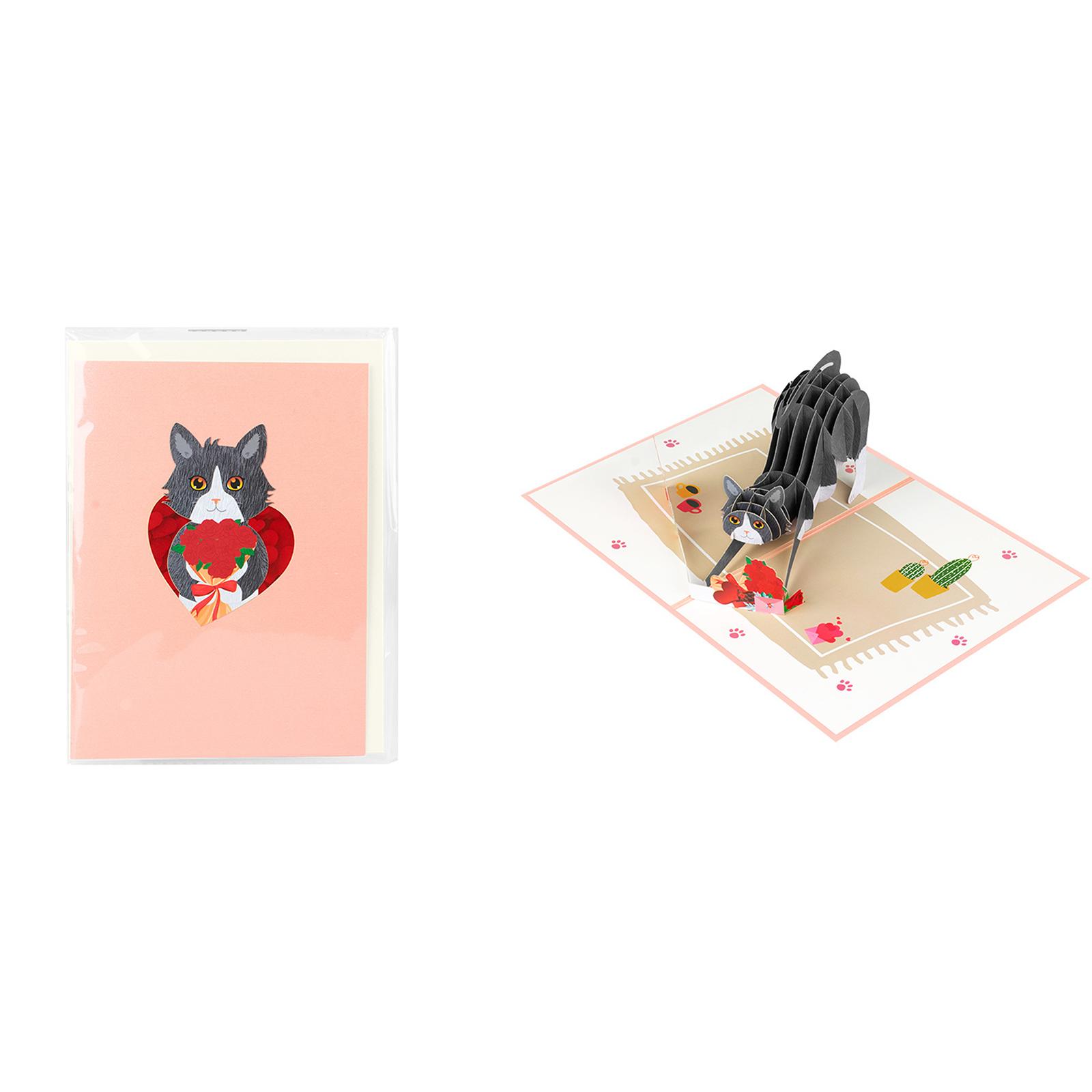 

Всплывающие открытки на день рождения для женщин и мужчин 3D Всплывающие открытки для любителей кошек - Забавная кошачья открытка на день рождения для друга семьи