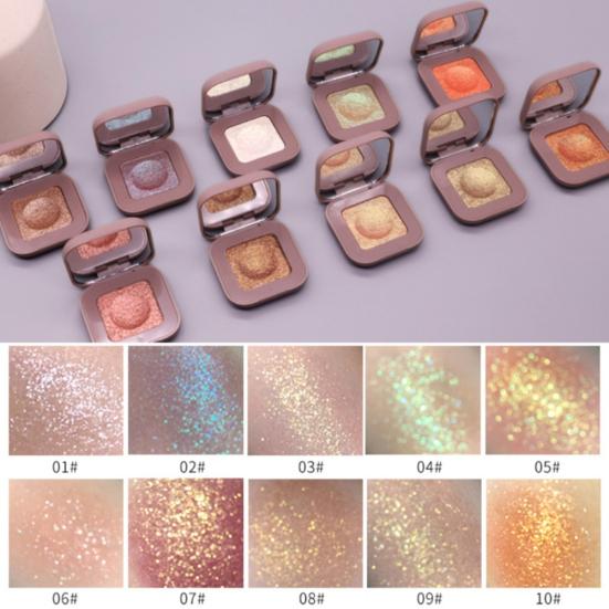 Enkel farge vanntett perleskimrende fingertupp øyenskygge Glitter Powder Makeup