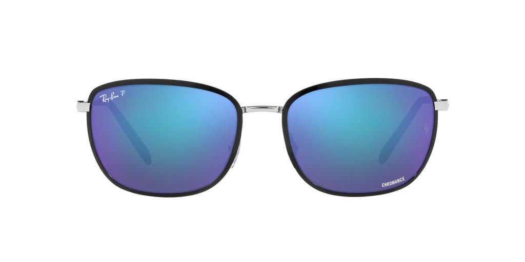 Sunglasses RB3705 BLACK ON SILVER GREY MIRROR BLUE Lens 60 [Ray-Ban] Frame/POLAR