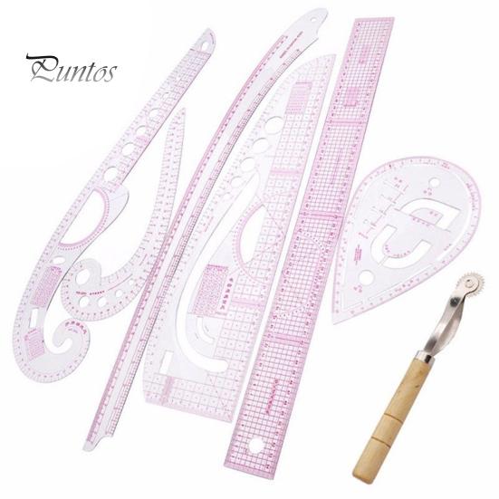 7Pcs Design Clothing Art Ruler French Curve Cut Arc Plate Making Craft Tool
