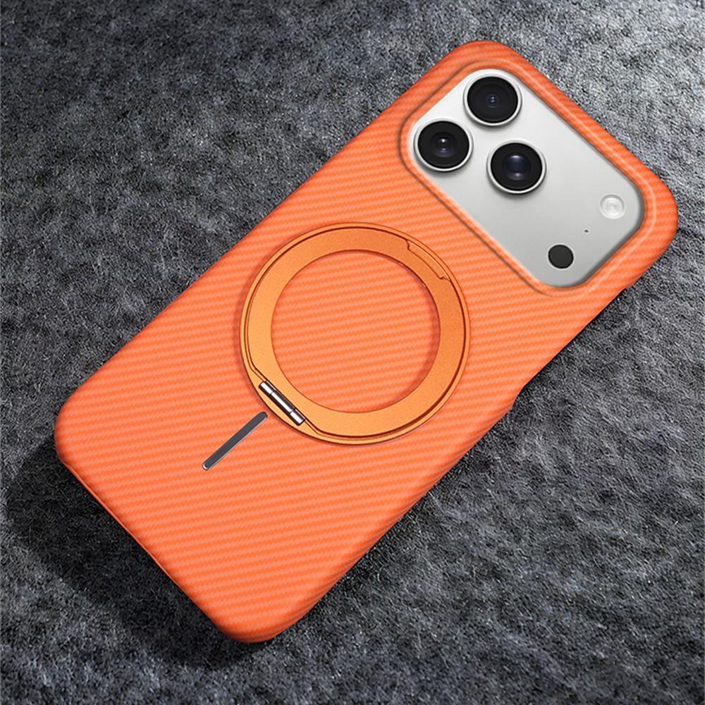 

Carbon Fiber Rotating Magnet Ring Magnetic Stand Phone Case For iPhone 17 16 15 14 13 Pro Max Folding Bracket Hard Cover iPhone 14 Plus