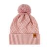 Women Winter Knitted Hat with Faux Fur Pom Pom Ball