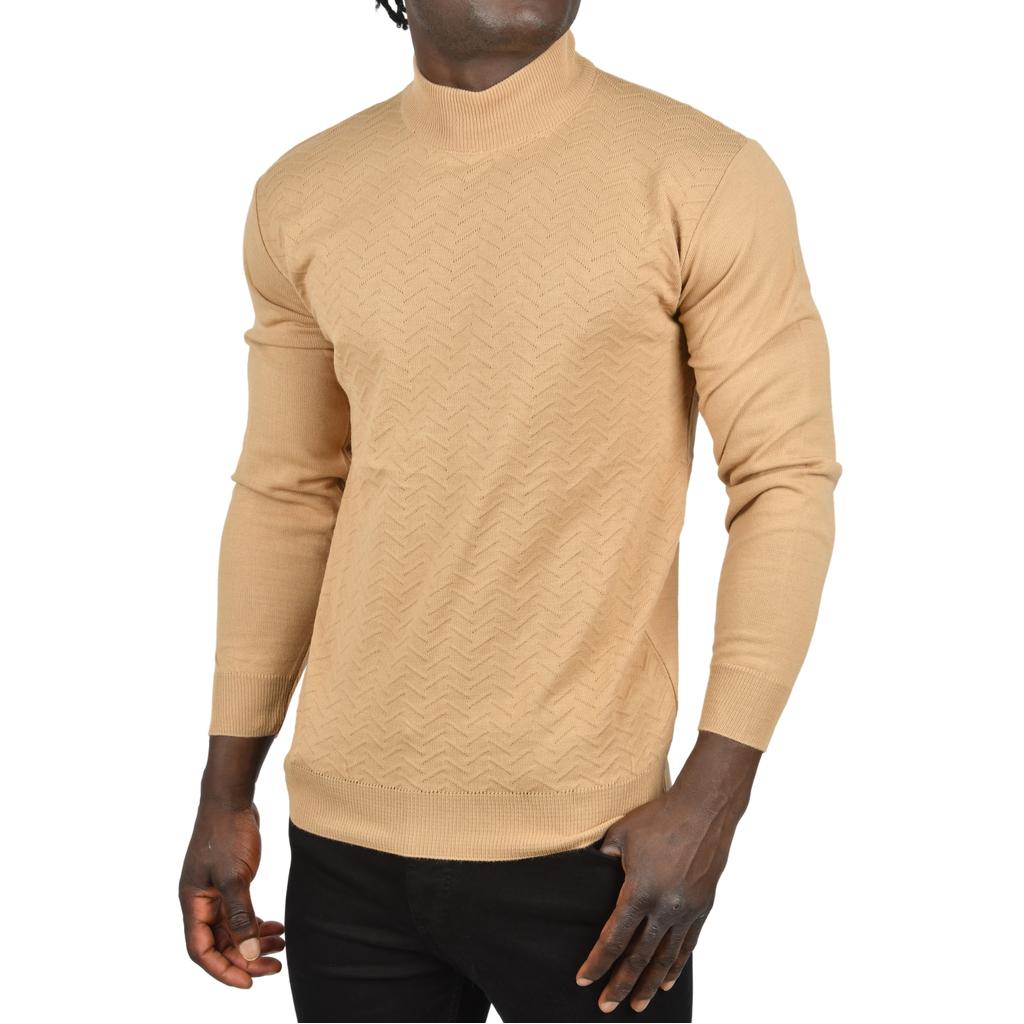 DeepSEA Rollkragenpullover mit halbem Rollkragen und Zickzackmuster, schmaler Schnitt, Rollkragenpullover 2505496