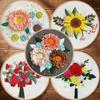 1 PC 3D Floral and Green Plant Pattern Embroidery DIY Fabric Craft Kit