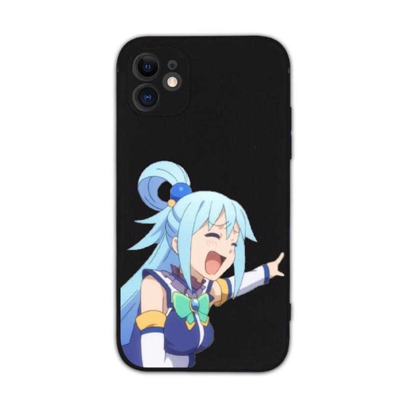 Urocze etui na telefon Konosuba Aqua dla iPhone 14 11 12 13 Pro Max X XR XSMax 6 6S 7 8 Plus SE 2022 Miękkie kwadratowe kolorowe etui na telefon
