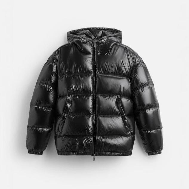 Men's Winter Fashion Solid Color Quilted Patchwork Hooded Cotton Clothes, Casual Loose Warm Zipper Cotton-padded Clothes