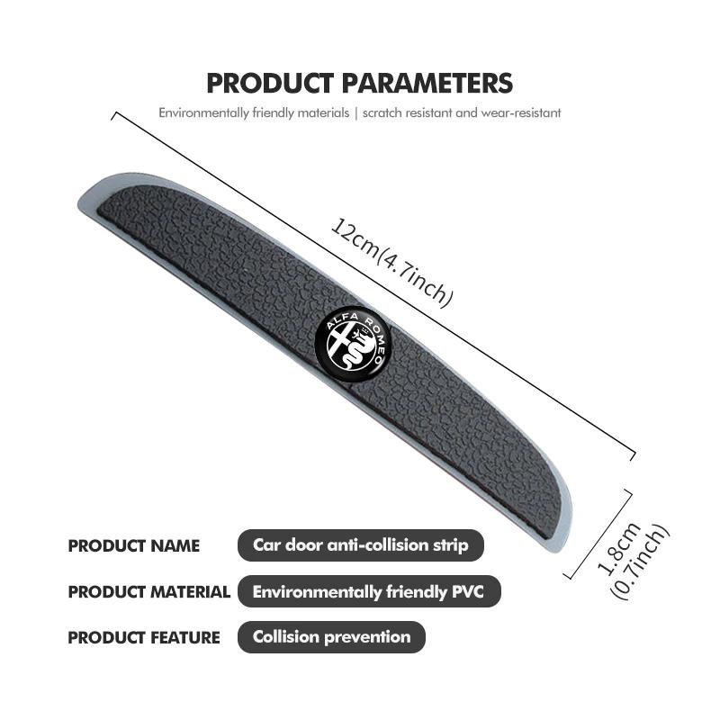 YUPR7 4pcsCar Door Protector Guard Strip Scratch Protection Stickers For Alfa Romeo 159 Giulietta 156 147 Giulia Mito GT Stelvio