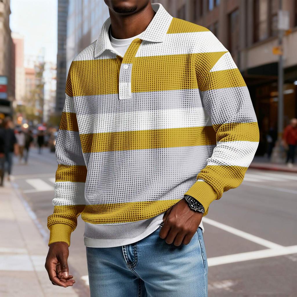 Men's Casual Loose-fitting Top Button-down Collar Long Sleeves