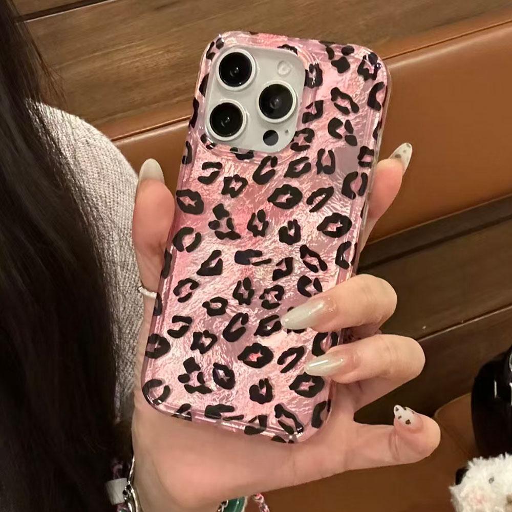Korean Pink Leopard Women Phone Case for Xiaomi Redmi Note 15 14 13 12 11 11S 10 10S 8 9 Pro 15C 9C 13C 14C A3 11S 9C A1 Cover