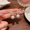 Gentle Temperament Pearl Flower Earrings Women's Retro Personality Flash Diamond Stud Earrings Popular Earrings