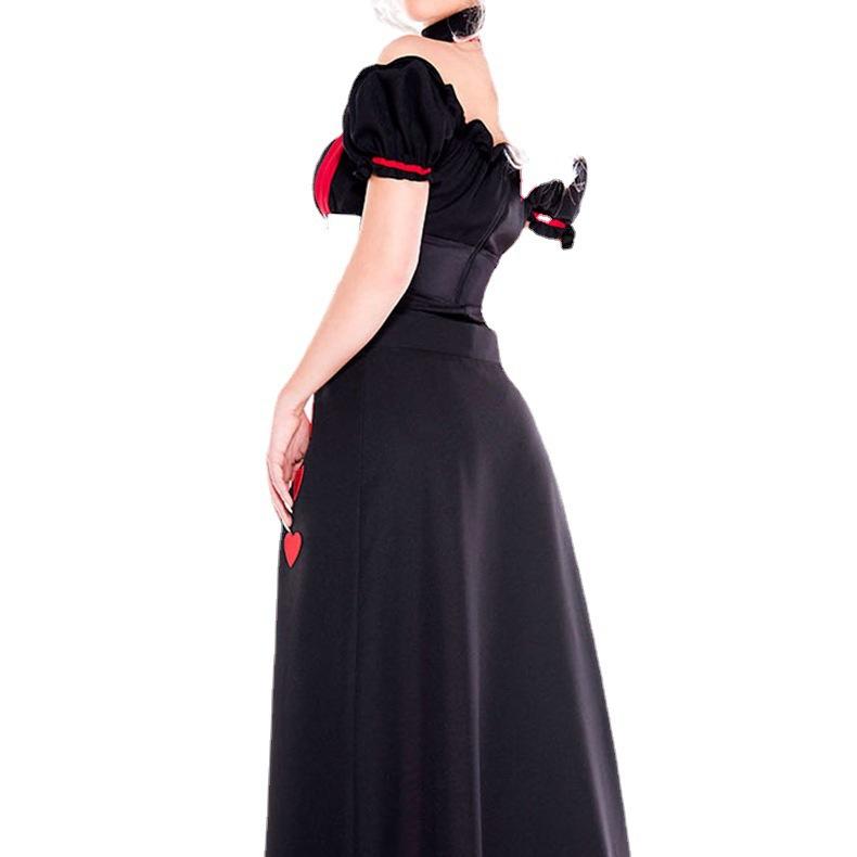 Red Heart Queen Alice In Wonderland Cosplay Costume For Women Halloween Dress Party Outfit Cosplay Apparel Elegant Design Unique Style