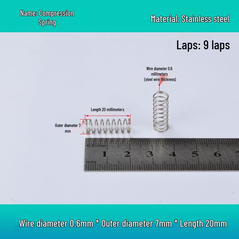 Y-förmige Edelstahl-Druckfeder, 0,6 mm Draht, 7-12 mm Außendurchmesser
