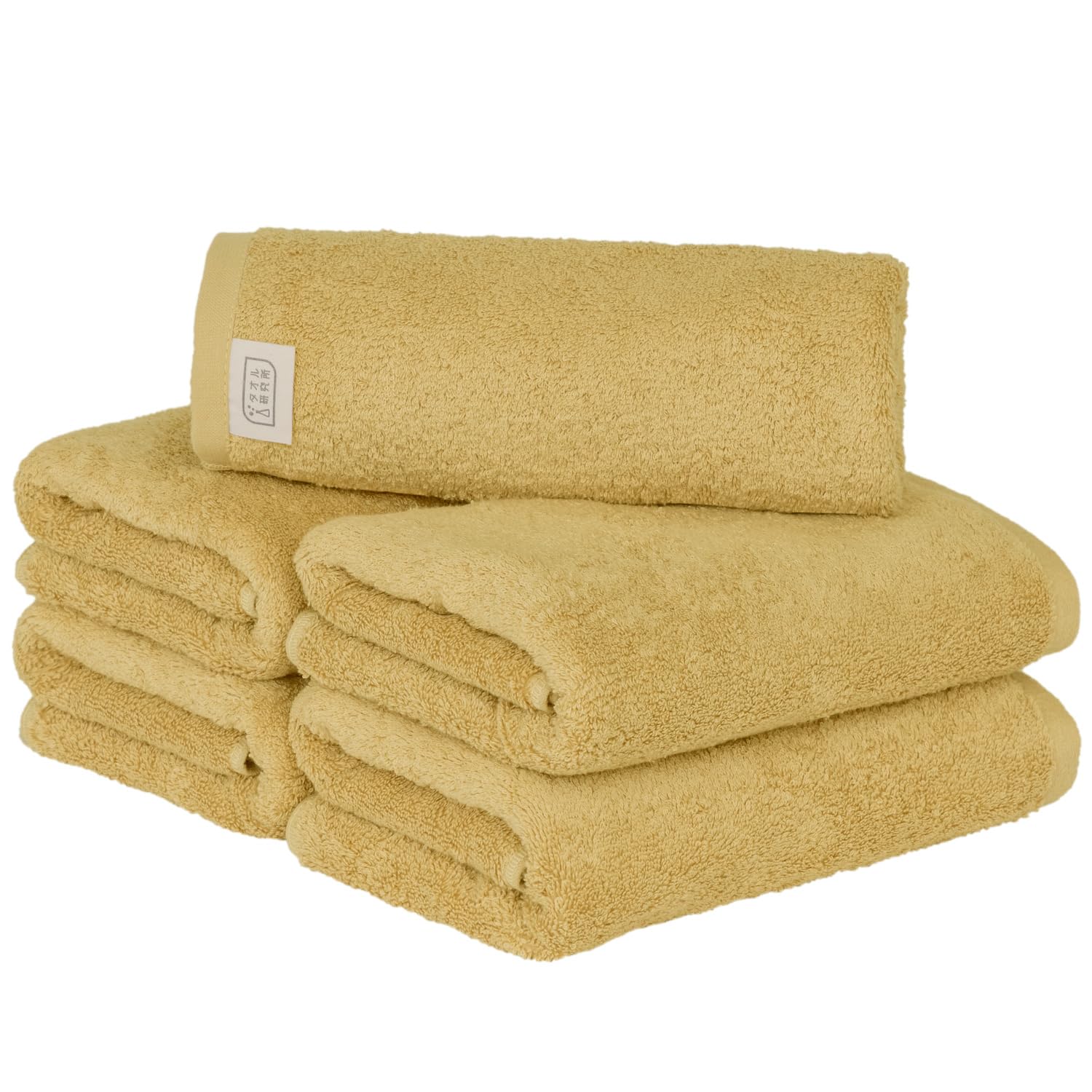 

Towel Laboratory Mini Bath Mustard Set of JapanTechnology [Naturally Soft] #024 Towels, Yellow, 5, Soft, Thick, Smooth, Long-Lasting, Fast-Absorbent,