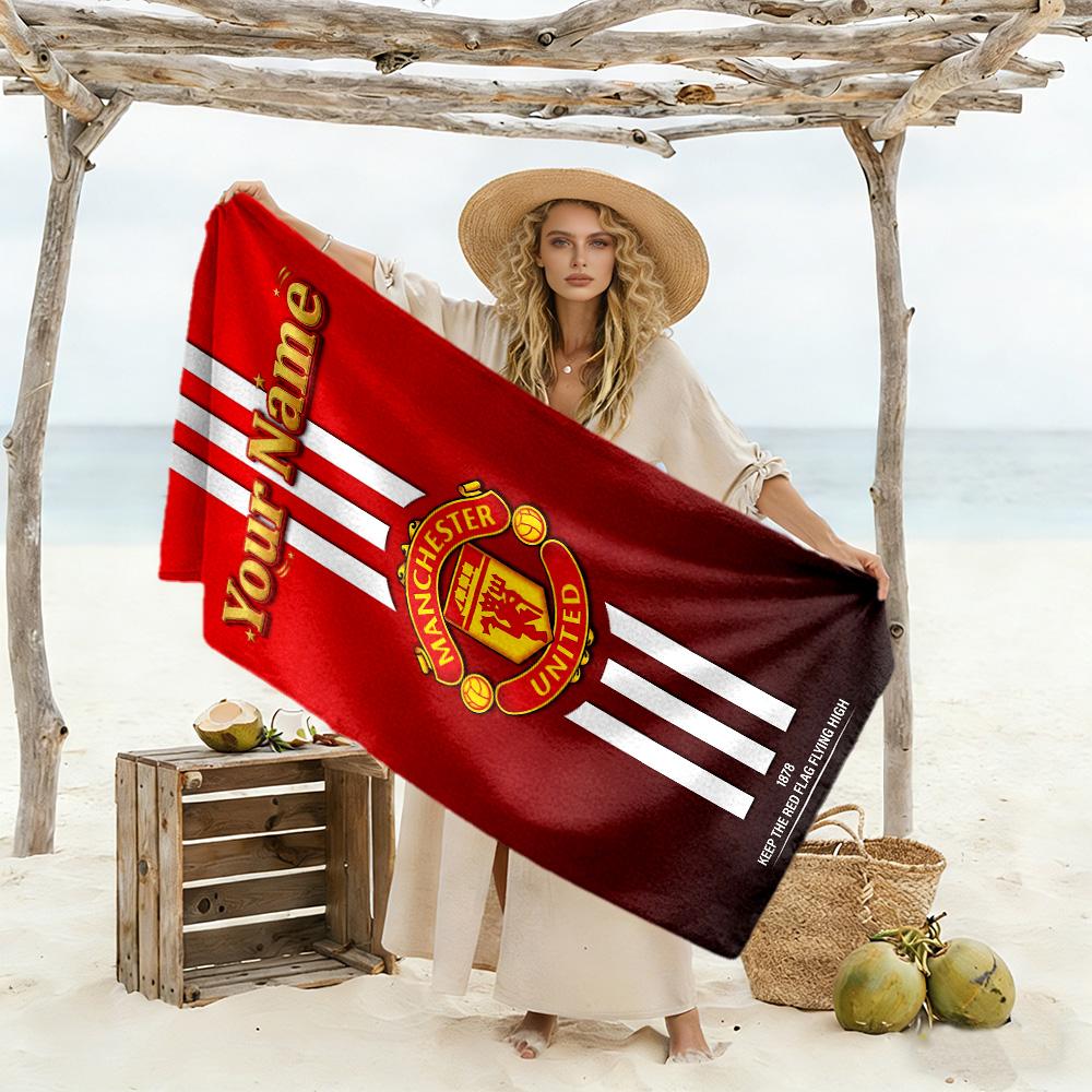 Manchester Personalized Text Beach Towel Super Soft Microfiber Quickdry Fabric Portable for SwimmingBeachCamping Travel Beach AccessoriesGym