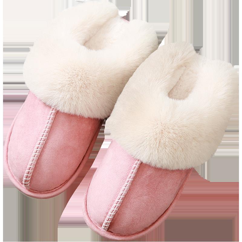 2025 suede cotton slippers home autumn and winter couple warm thick hair slippers slippers cotton shoes