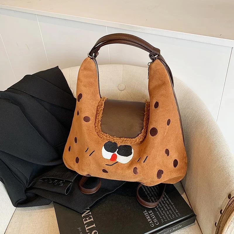 Vintage Large Capacity Spotted Bag for Women New Single Shoulder Multifunctional Crossbody Backpack