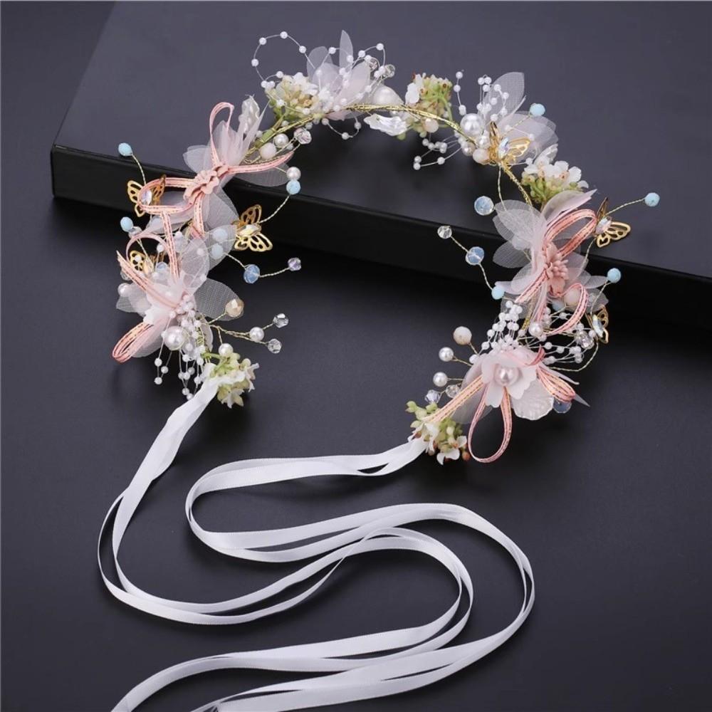 Korean Style Flower Crown Hairband Tiara Garland Wristband Headwear Wreath Headband  Girls Headwear