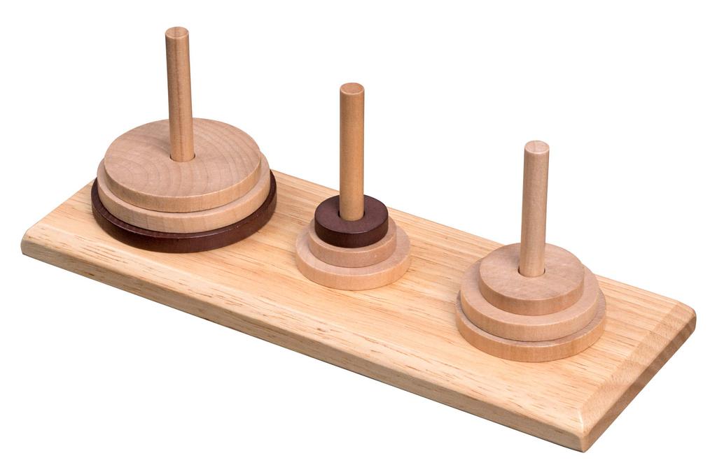 Philos Tower of Hanoi Wooden Warmth of Wood Brain Teaser Kids Educational Gift Puzzle Classic Game 9-step