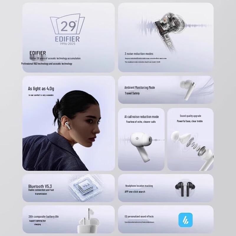 Edifier Zero Pro True Wireless ANC Earbuds