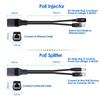 10pcs(5pair) POE Splitter POE Switch POE Cable Adapter Tape Screened 5V 12V 24V 48V Power Supply Cable 5.5*2.1mm