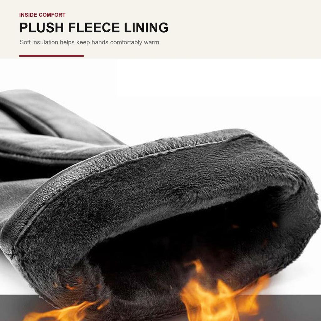 Damen Lange Lammlederhandschuhe Fleecegefüttert Warm Winter Touchscreen Elegante Handschuhe für Tägliches Pendeln Party
