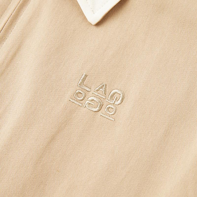 Lagogo light camel casual long sleeved zipper jacket