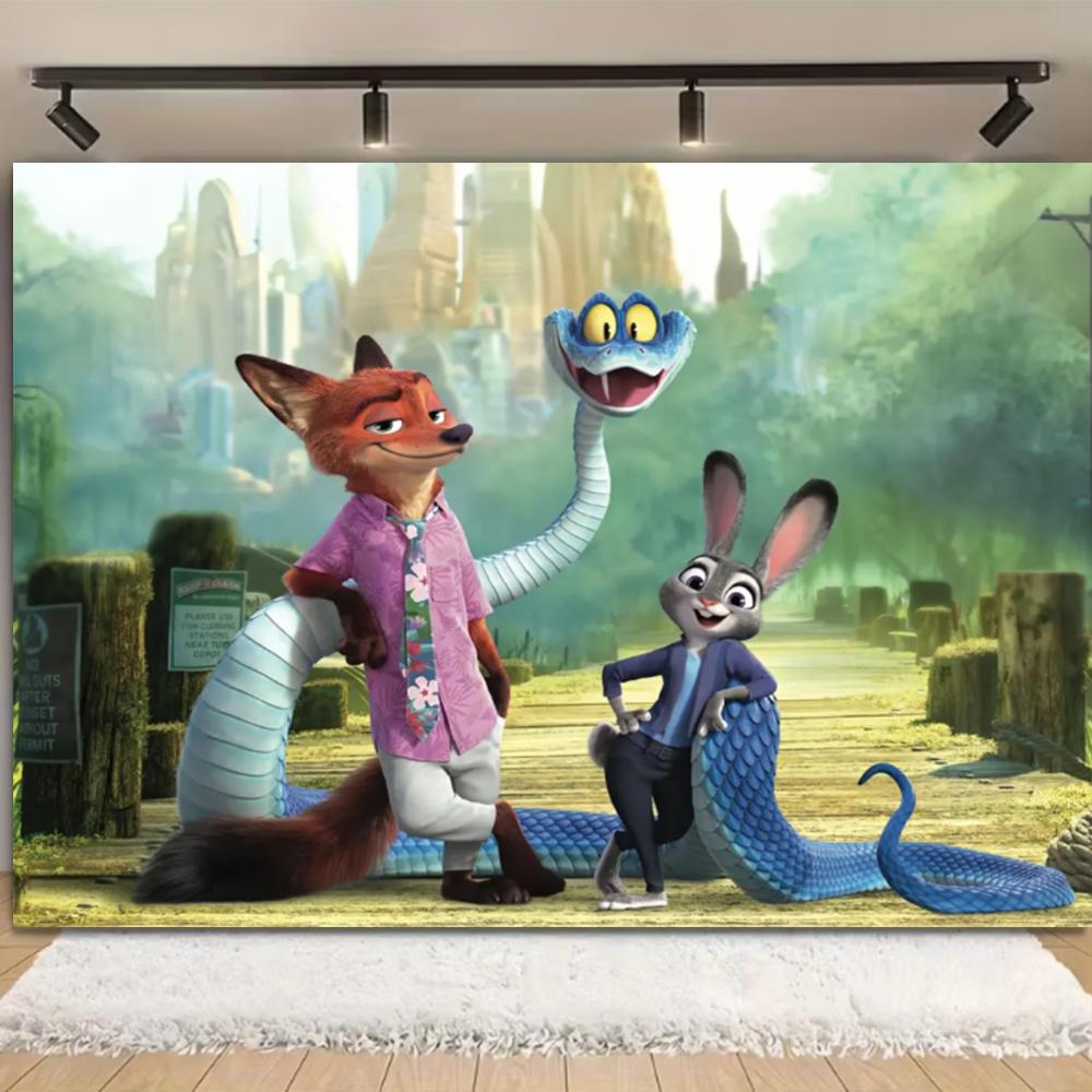 

Zootopia 2 Tapestry Home Decor Wall Hanging for Bedroom Living Room Multi Scene Decor Multi Size Personalized Room Decor 74x94cm(29x37in)