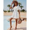 Summer Casual Dresses V Neck Short Sleeve Womens Dress