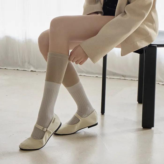 Muffin Two-Tone Layered Socks 3 Colors