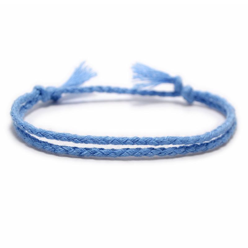 Dopamine Multicolor Cotton Hand-Woven Bracelet - Ladies Simple Bangle