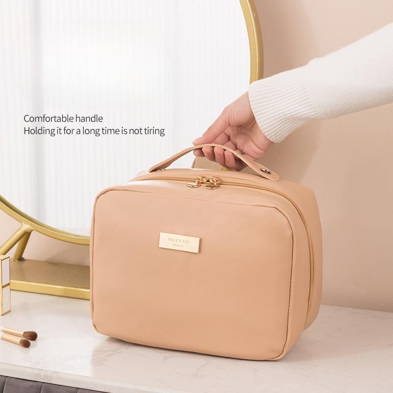 NewPU Makeup Bag with Large Capacity Portable Multi Functional Travel Layered Handheld Makeup Storage Bag Waterproof Make Up Bag