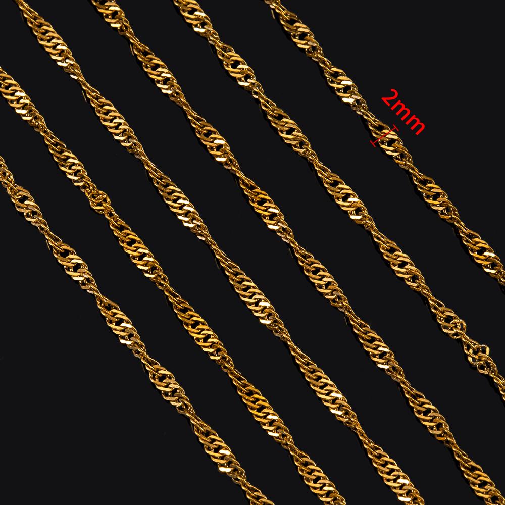 1Meter Stainless Steel Gold Plated 2mm Thin Chain Crossing Oval Necklaces Chain DIY Handmade Bracelets Material Jewelry Findings
