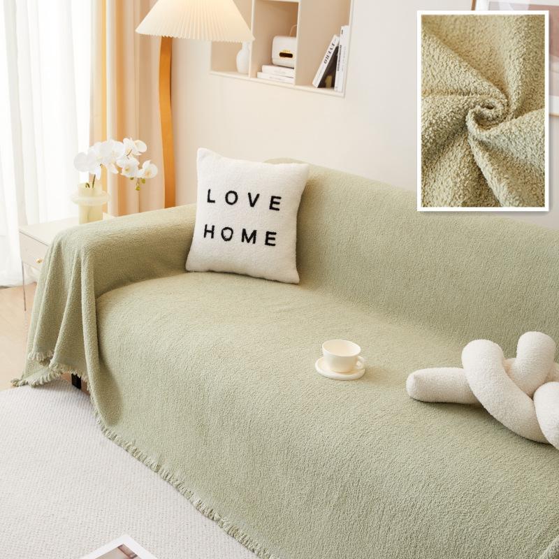 

Утолщенное скандинавское однотонное диванное полотенце из синели с полным покрытием, легкая ткань для рукоделия, роскошная универсальная диванная подушка для четырех сезонов, устойчивая к царапинам 180cm*130cm