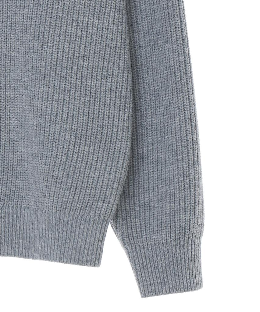 LEE Applique Big Twitch Logo Knit Light Gray