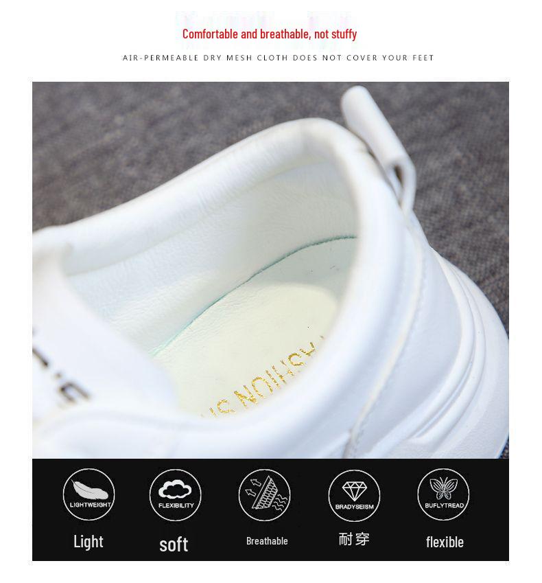 2025 Spring Women's White Korean Style Platform Sneakers – Versatile Height-Increasing Casual Shoes