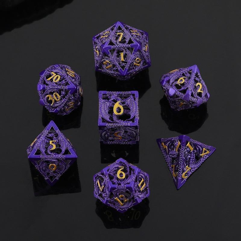 Set di Dadi Metallici Vuoti D&D Dadi Metallici Vuoti D&D 7 Pezzi Dadi Poliedrici