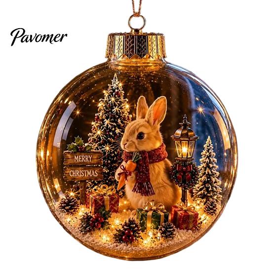 Durable Holiday Party Supplies Glowing Christmas Story Ornament, Mini Scene in Ball, Light Up Hanging Decorations for Garden Clear Plastic Ball