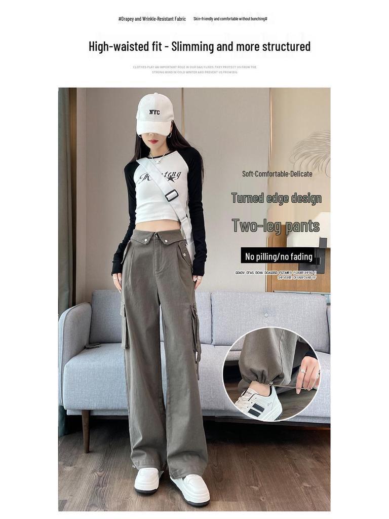 2026 Autumn Women's High Waist Elastic Cuff Harem Workwear Pants