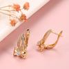 Elegant Bow Zircon Earrings: Copper-Plated, Real Gold for Women, European & American Fashion