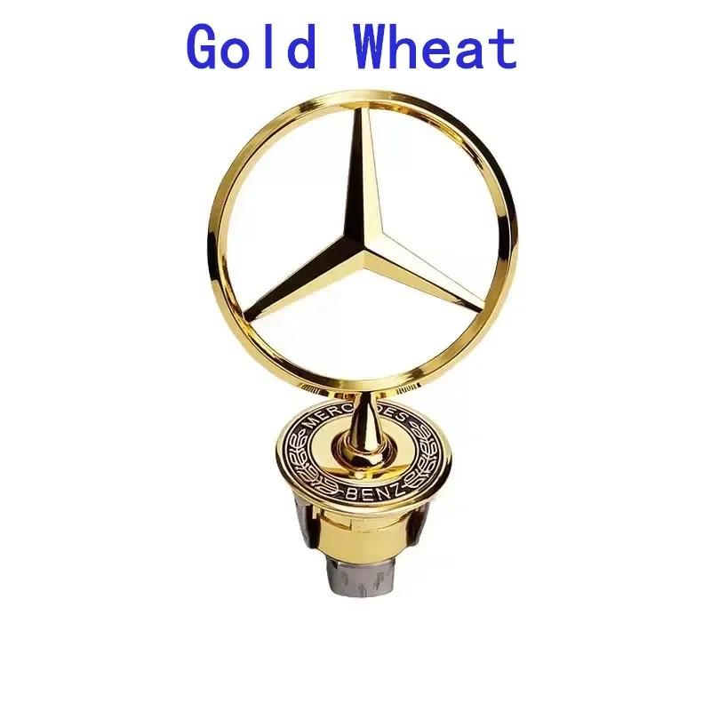 

2025 Hot For Benz 44mm 3D Metal Blue Chrome Star Bonnet Hood Emblem For Mercedes Benz W124 W212 W204 W205 W210 W220 W221 A180 Ca 1 pcs Front Emblem
