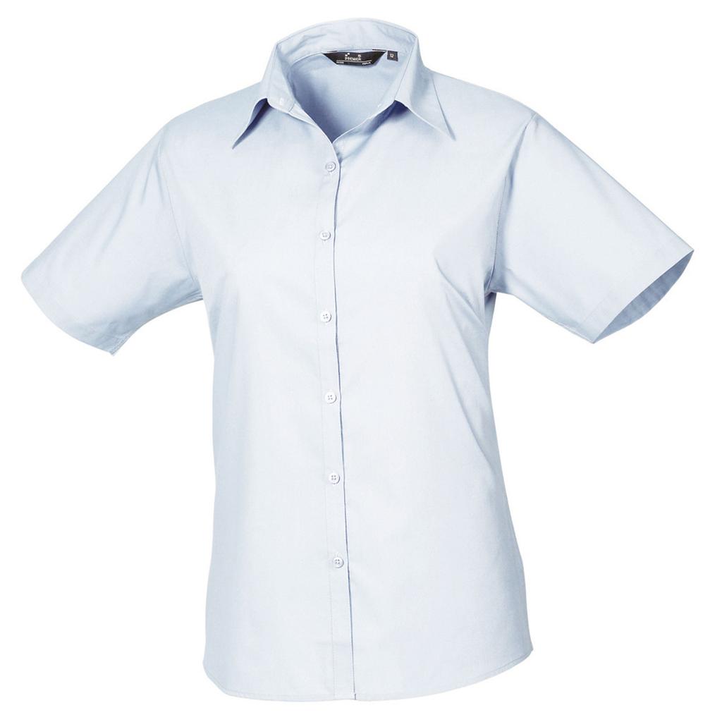 Premier Womens/Ladies Poplin Short-Sleeved Blouse