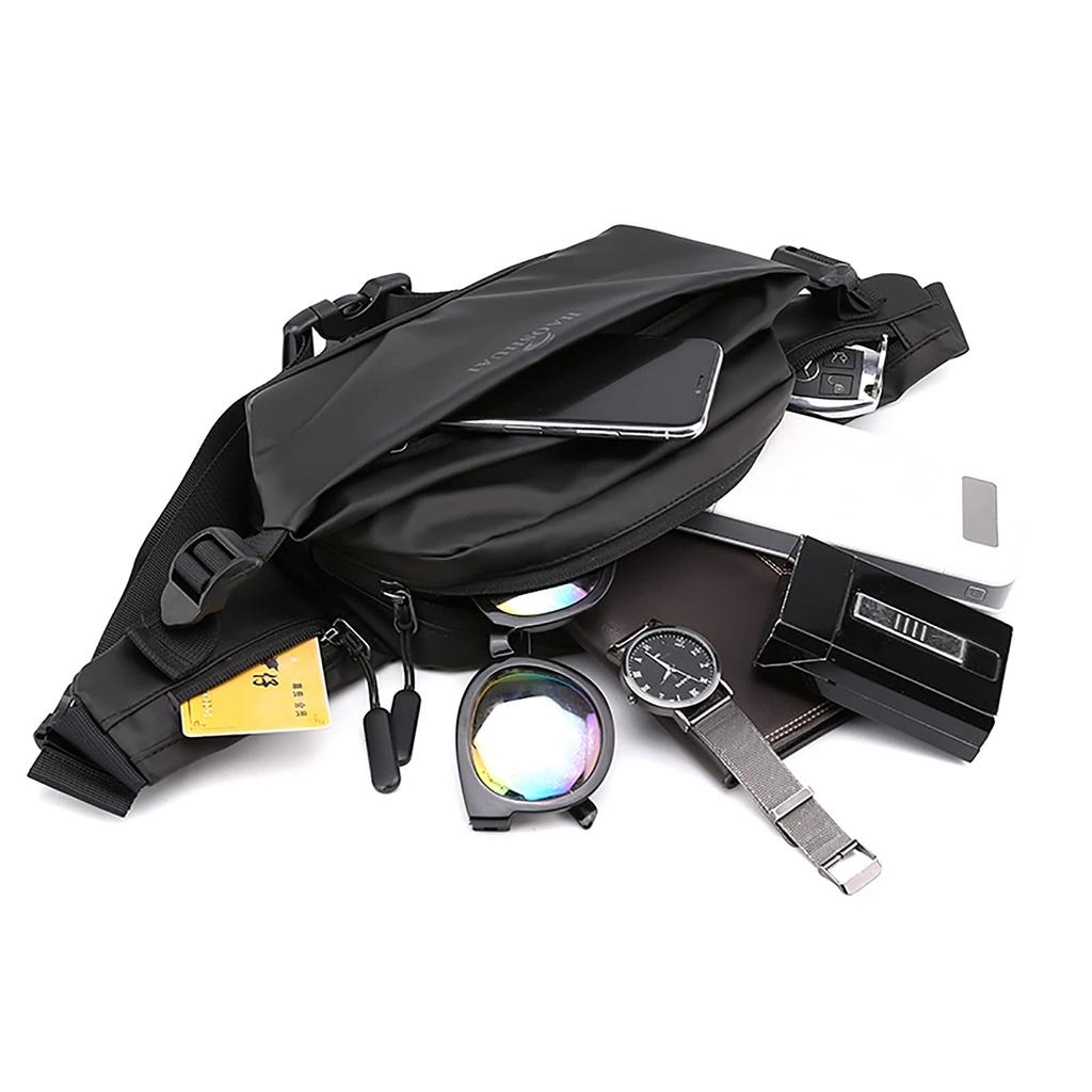 Large Capacity Multifunctional Waist Bag for Men and Minimalist Perfect for and Black Bag/Body Bag/Shoulder Women, Design, Lightweight, Cycling,