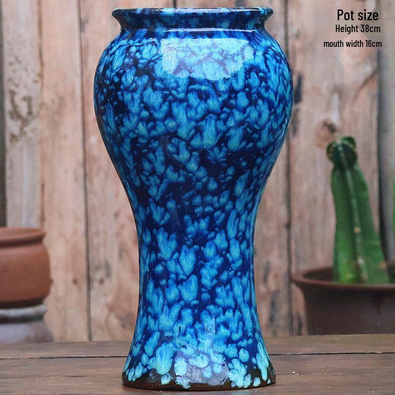 Large Coarse Ceramic Succulent Pot: Tall, Breathable, for Bougainvillea & Birds of Paradise