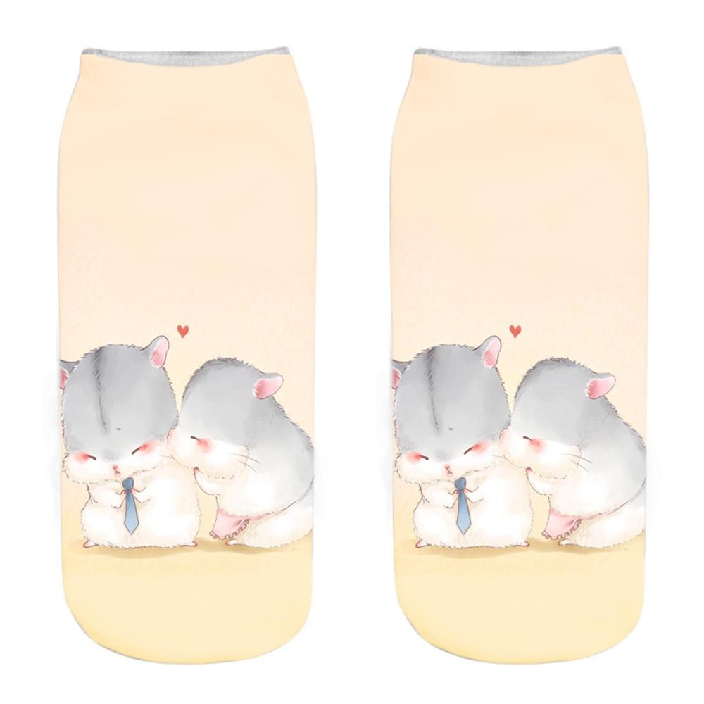 New Fashion 3D Printed Mouse Totoro Socks Funny Kawaii Women Cute Animal Fitness Hamster Sokken Dropship